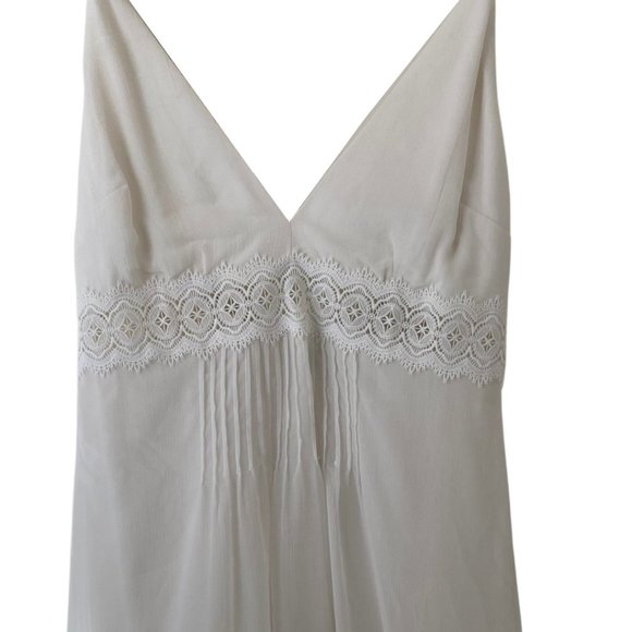 NWT Abercrombie & Fitch - Lace Trim Ivory Mini Dress - Size: Medium - Picture 5 of 16